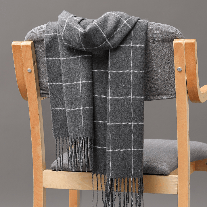 British Plaid Imitation Cashmere Tassels Couple Parent-Child Men'S Scarf - MRSLM