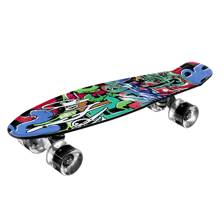 22 Inch Skateboard 4 Flashing Wheels Teenager Adult Figure Skating Street Outdoor Sports Skating Board - MRSLM