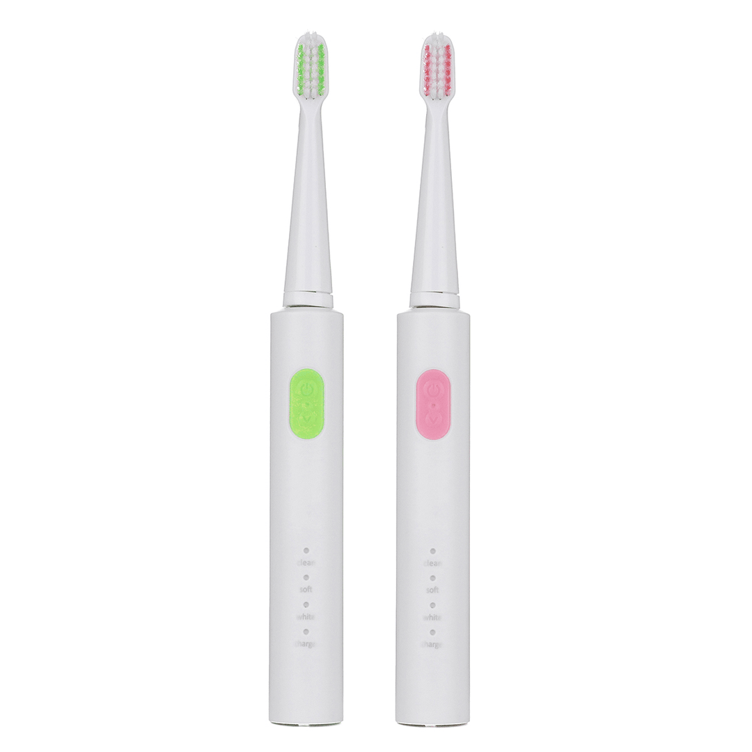 Travel Rechargeable Ultrasonic Electric Toothbrush Waterproof 3 Cleaning Mode Teeth Clean+ 4 Heads - MRSLM