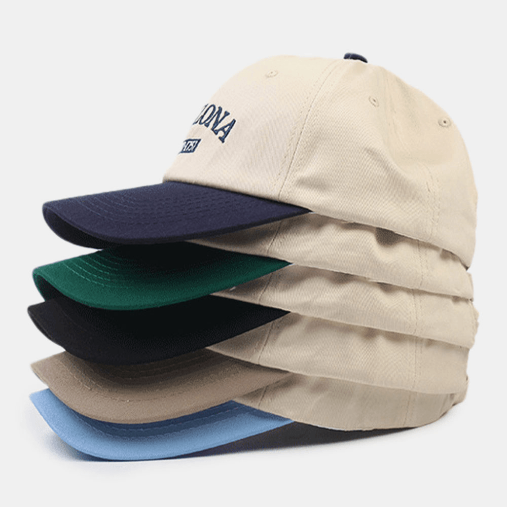 Unisex Soft Top Letter Embroidery Baseball Cap Autumn Winter Curved Brim Sunshde Peaked Cap - MRSLM