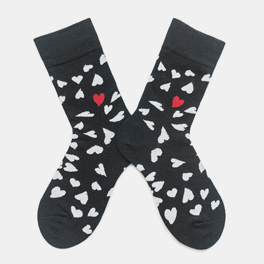 Cotton Socks Heart-Shaped Trend Middle Tube Socks Couple Men and Women the Same Paragraph - MRSLM