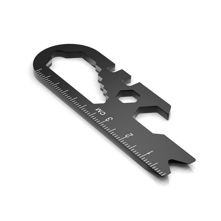 DIGOO DG-XBS 8 in 1 EDC Multi-Purpose Stainless Steel Wrench Key Chain Tools Screwdriver Bottle Opener Gauge Portable Tool - MRSLM