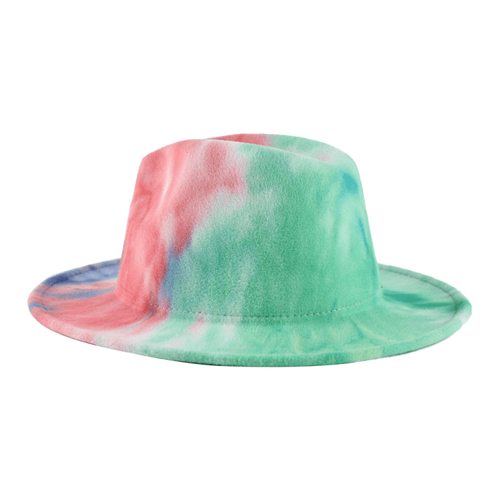 British Style Men and Women Double-Sided Tie-Dye Gradient Fashion Jazz Hat - MRSLM