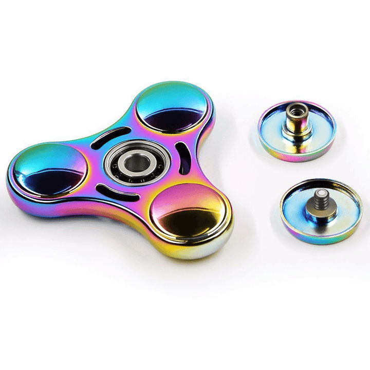 Colorful Whirlwind Triangle Fingertip Gyro Clover Cool Alloy UFO Inter Finger Gyro - MRSLM