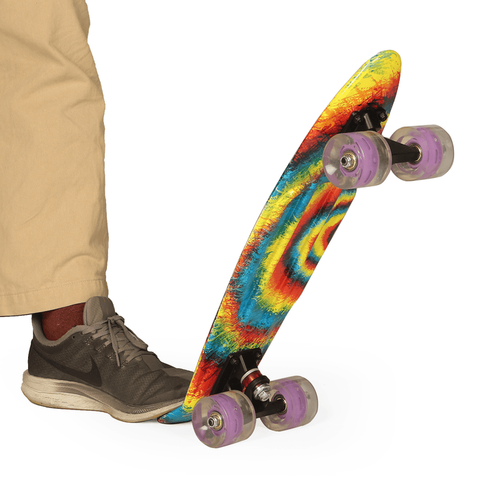 22'' Kids Completed Skateboard Long-Board Retro Banana Skateboard with Flashing Wheels for 6-12 Years Old - MRSLM