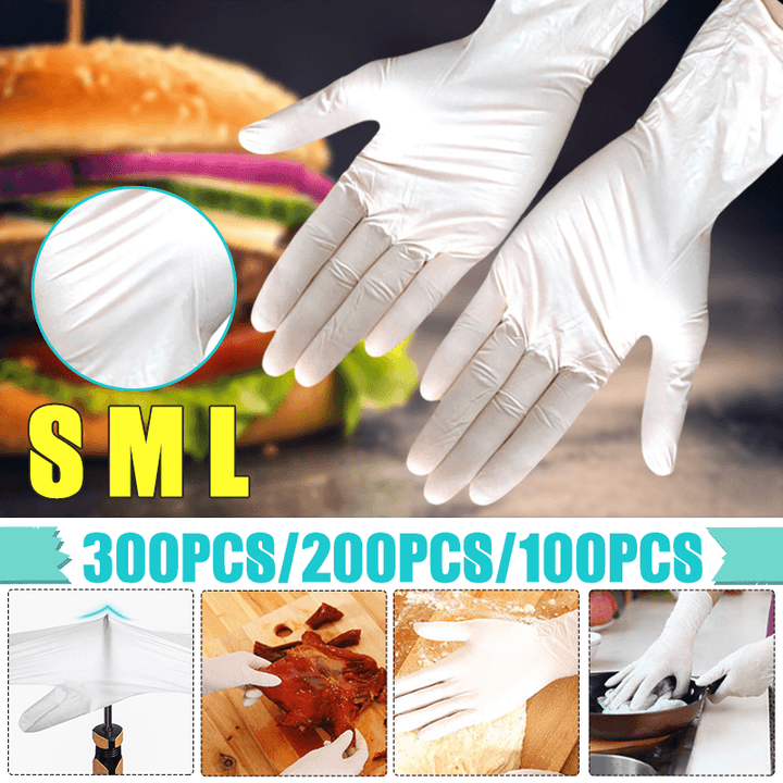 KANGSHOU 100*Pcs Disposable PVU BBQ Gloves Waterproof Safety Tableware Gloves - MRSLM