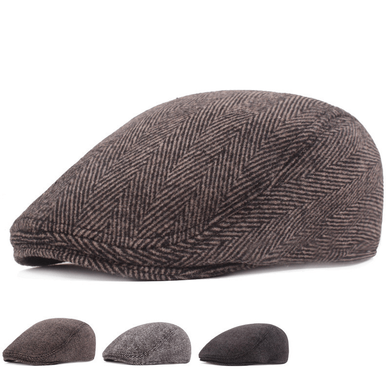 Beret Men'S and Women'S Simple Caps Autumn and Winter Hats - MRSLM