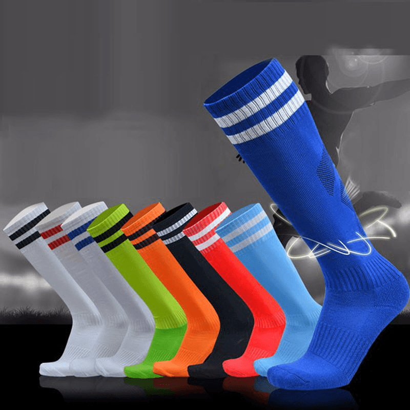 Men Adults Football Stripes Thickened Bottom Socks Long Tube Hygroscopic anti Skid Sports Socks - MRSLM