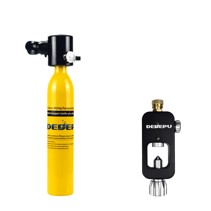 DEDEPU X3000 Scuba Diving Tank Mini Scuba Tank Portable 0.5L Oxygen Cylinder + Converter Snorkeling Respirator Equipment - MRSLM