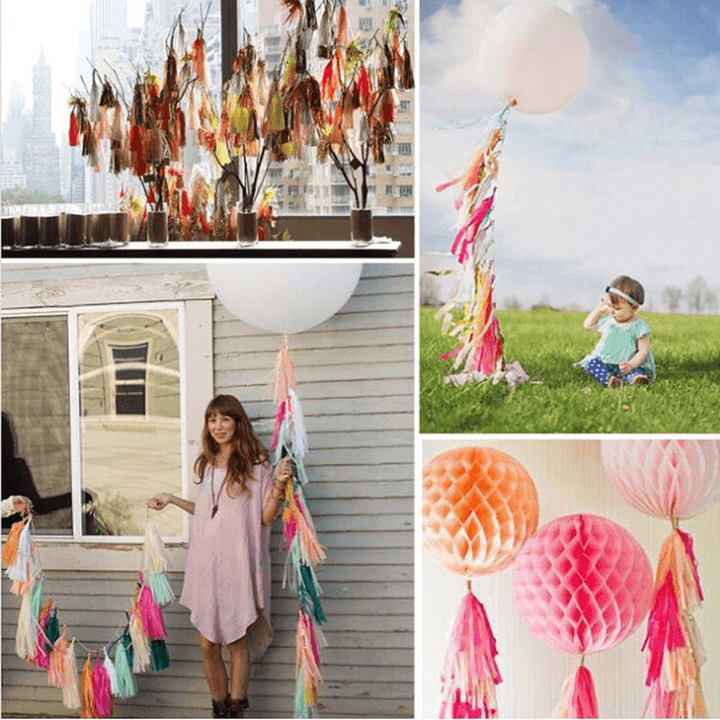 14 Inch Tissue Paper Tassel Garland Birthdays Party Decorations Event Gift Pack Balloon Accessoriess - MRSLM