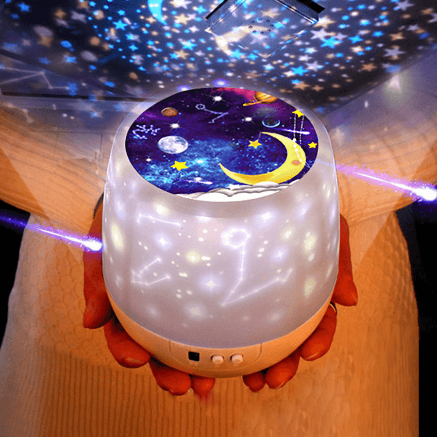 Rotation LED Night Light Ceiling Projector Kids Star Sky Moon Baby Bedroom Atmosphere Making - MRSLM