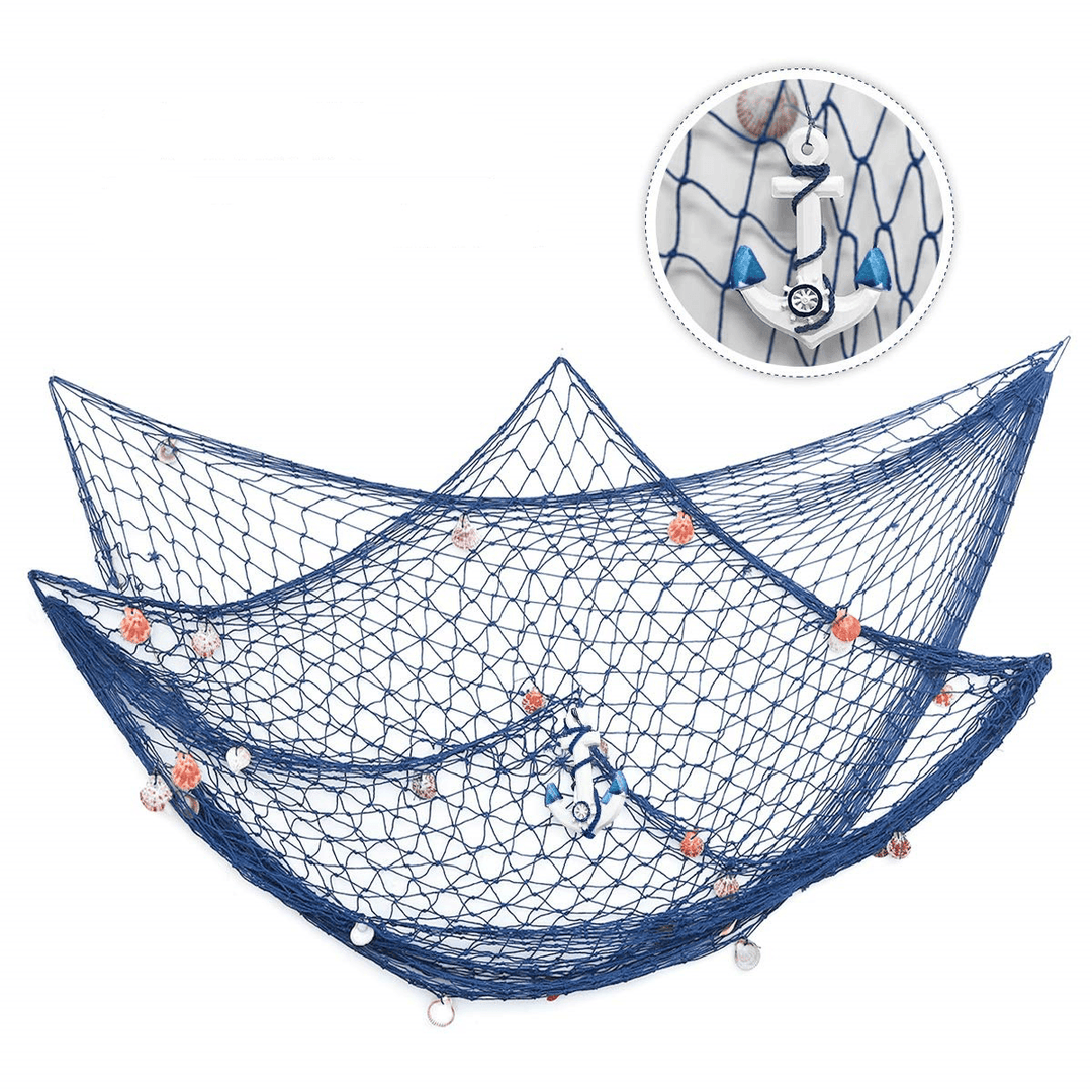 Mediterranean Style Fishing Decorative Nets Background Wall Decor for Bar Home - MRSLM