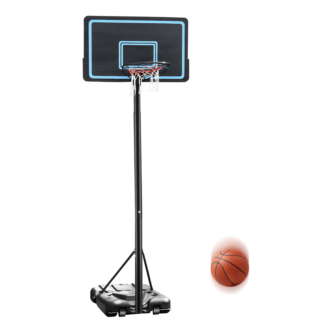 [US Direct] 2.03-3.05M Adjustable Basketball Hoops Portable Backboard Stand Basketball System Kids Adult Game Garden Patio Outdoor - MRSLM