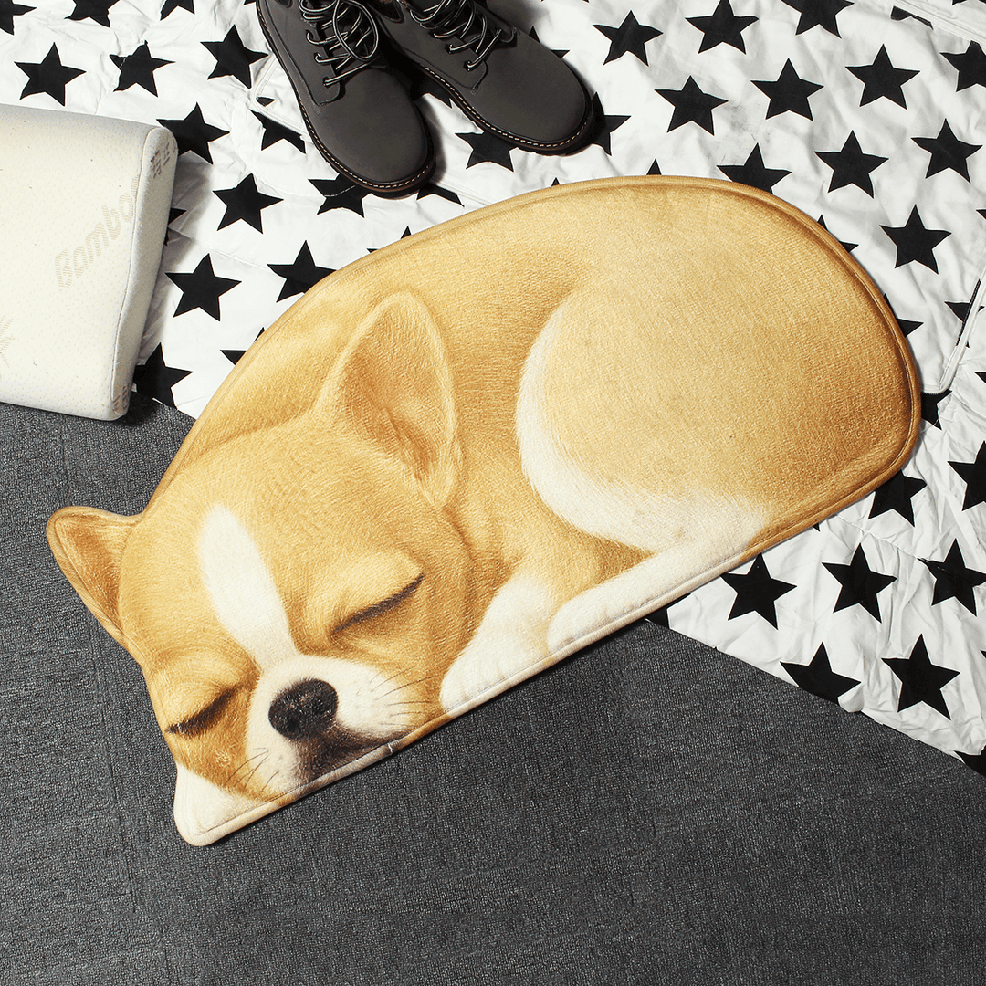 3D Cute Dog Pattern Doormat Indoor Print Door Mat Suedel Floor Rugs - MRSLM