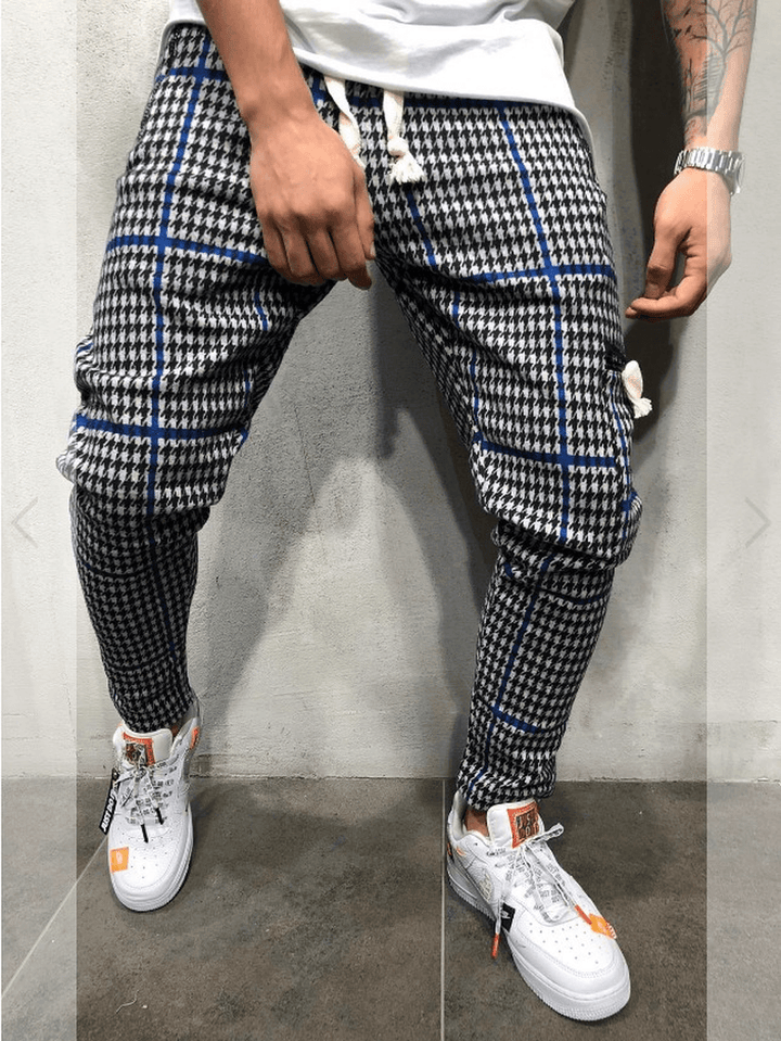 Men'S Fashion Slim Casual Pants Sports Striped Pants - MRSLM