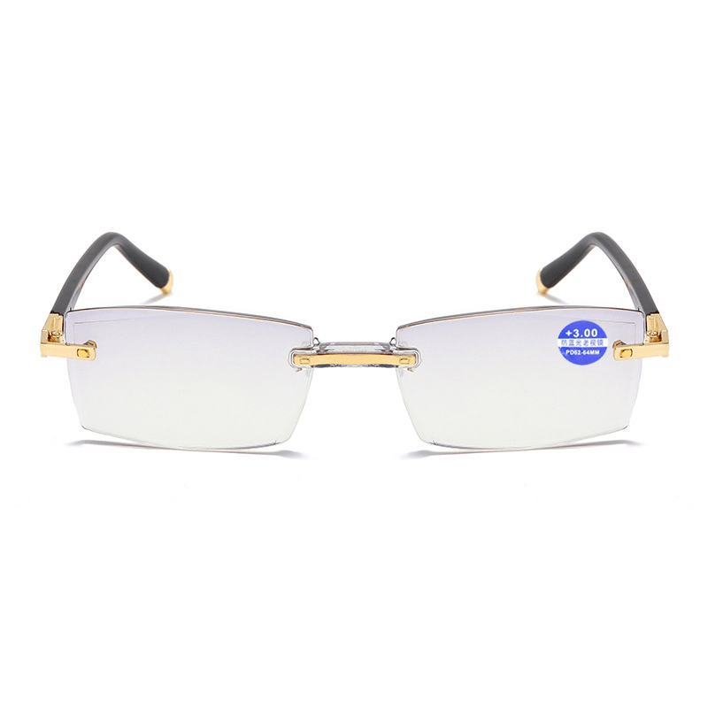 Diamond Cut Edge Anti-Blue Light Resin Glasses Frameless - MRSLM