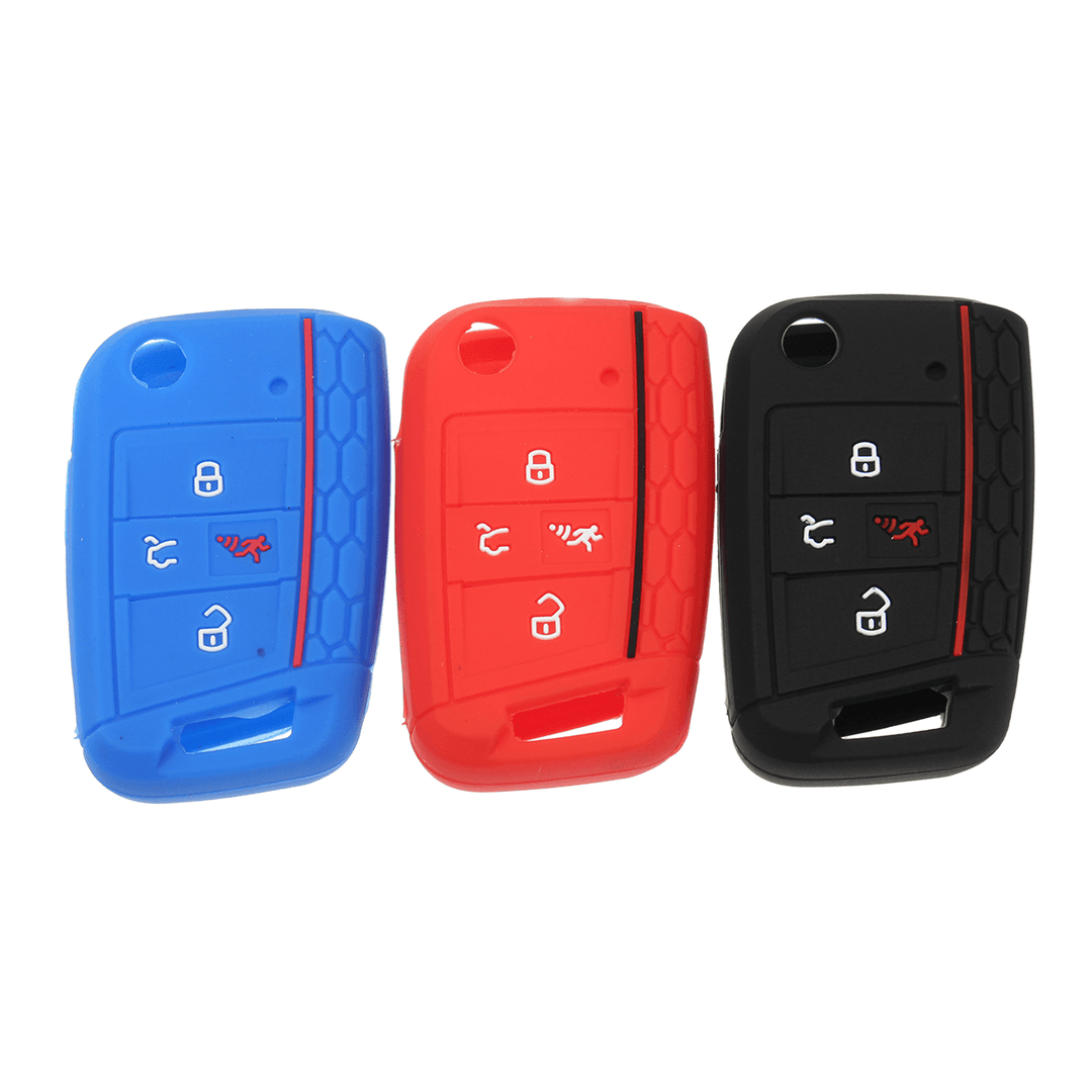 4 Buttons Silicone Car Key Case Three-Dimensional Texture - MRSLM