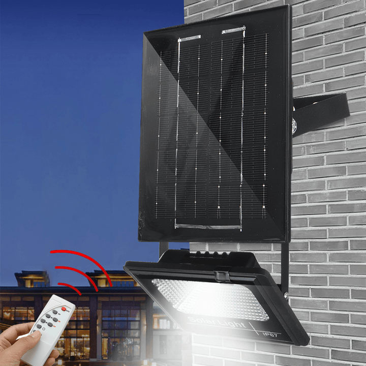 LED Solar Flood Light with Remote Control Wall Lamp IP67 Waterproof Solar Powered Lamp for Outdoor Garden Yard - MRSLM