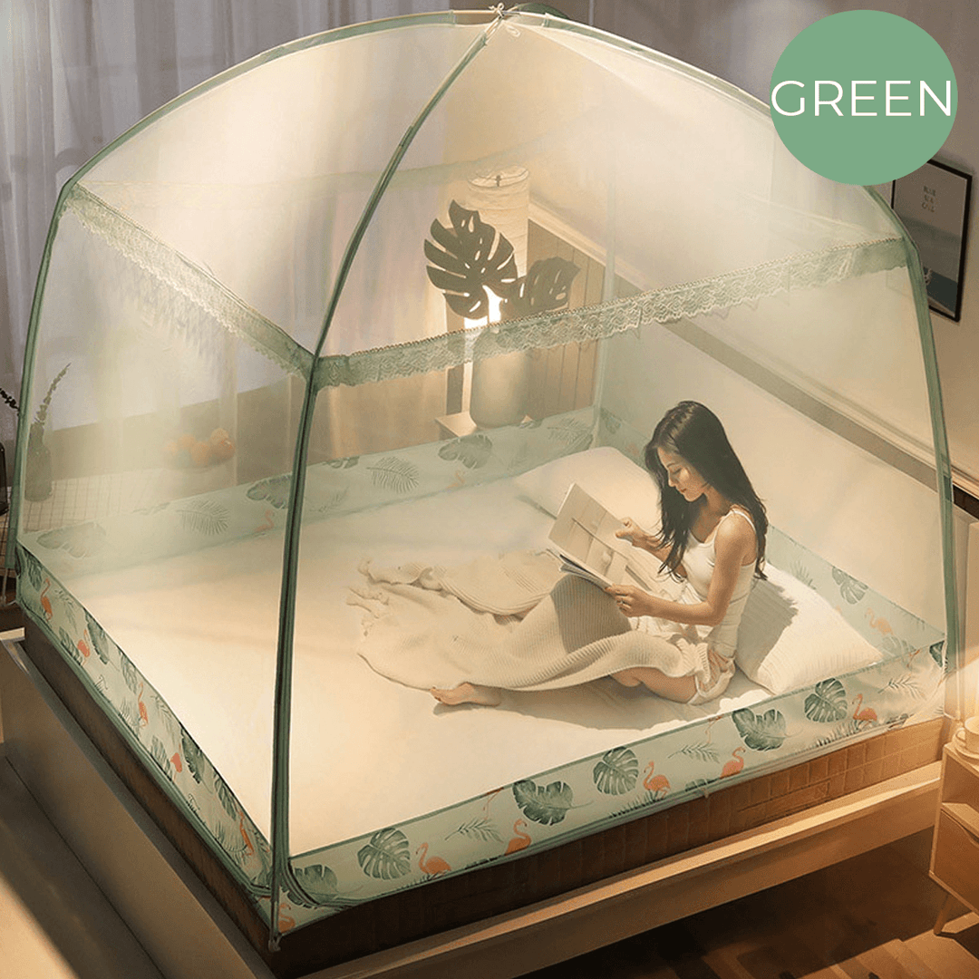 Bedroom Folding Mosquito Net Bed Free Standing Tent 3 Openings with Zippers - MRSLM