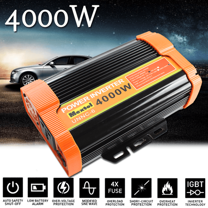 Solar Power Inverter 4000W 12V DC to 220V AC Modified Sine Wave Converter - MRSLM