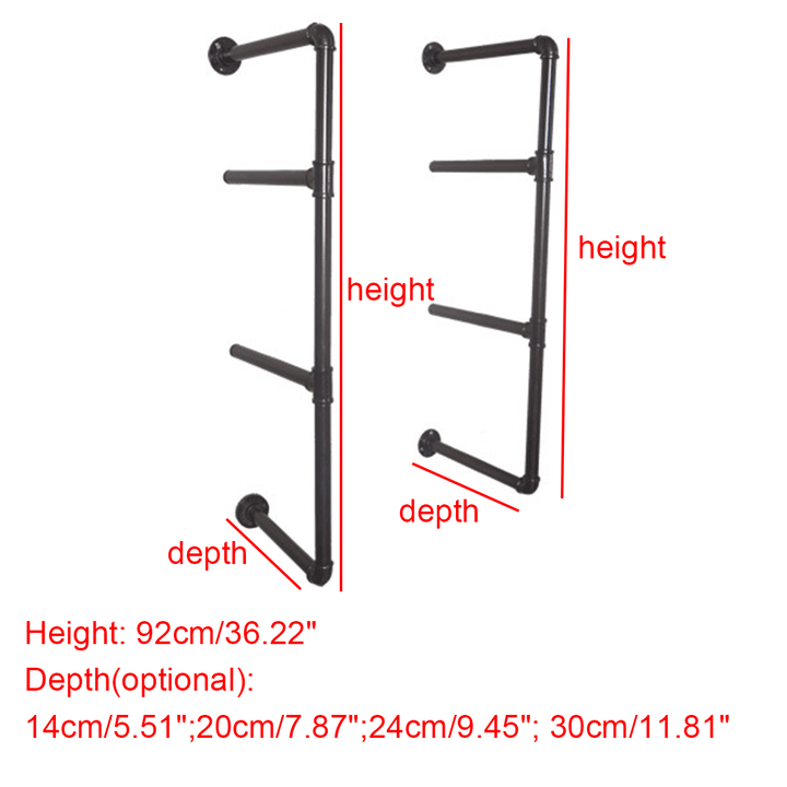 Bookshelf 3 Tiers Wall Mounted Shelf Rack 15/20/25/30Cm Wide Organizer Storage Shelf Rack Iron Design for Home Office Living Study Photo - MRSLM