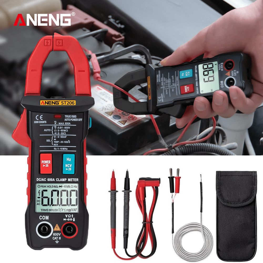 ANENG ST206 Digital Multimeter Clamp Meter 6000 Counts True RMS Amp DC/AC Current Clamp Tester Meters Voltmeter - MRSLM