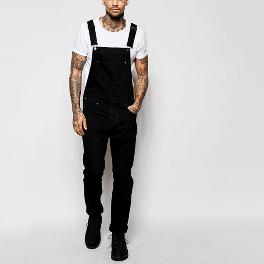 Fashionable Men'S Suspender Denim Rompers - MRSLM