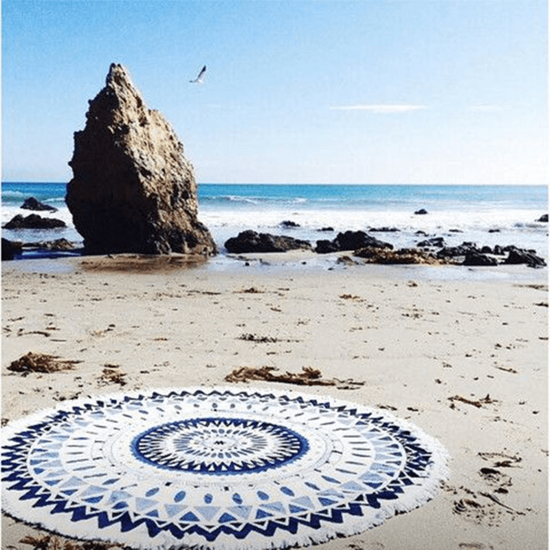 150Cm European Style Thin Polyester Fiber Beach Yoga Towel round Bed Sheet Tapestry Tablecloth - MRSLM