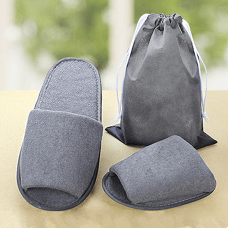 Travel Disposable Slippers Folding Guest Shoes Accessories Business Trip Supplies with Bag - MRSLM