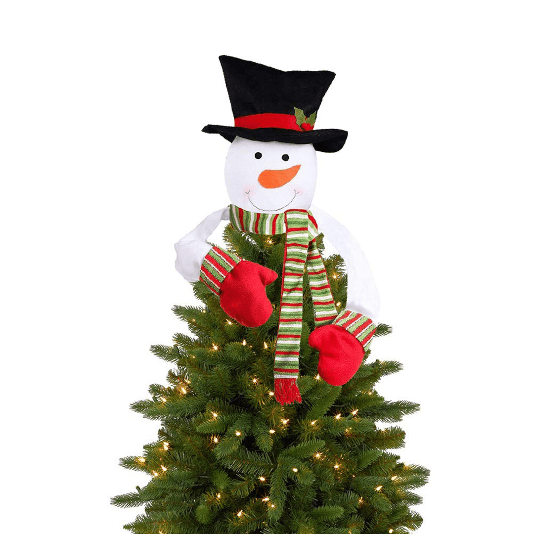 Christmas Tree Snowman Elk Deer Santa Topper Ornament Xmas Tree Party Decoration - MRSLM