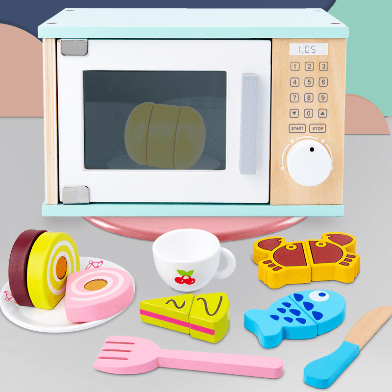 Wooden Children'S Simulation Microwave Oven - MRSLM