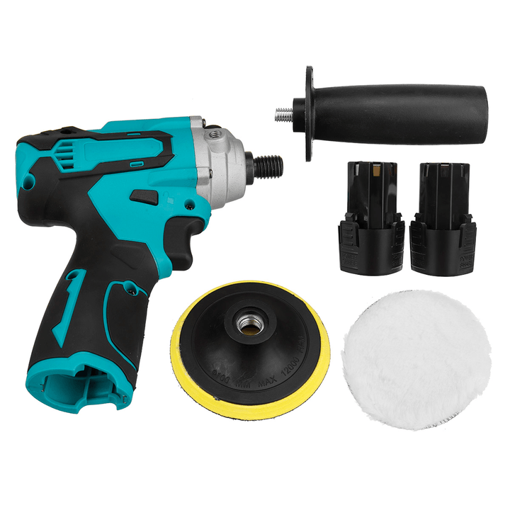 12V Cordless Car Wax Polishing Portable Beauty Rechargable Electric Polisher Scratch Repair Tool with LED Lighting - MRSLM