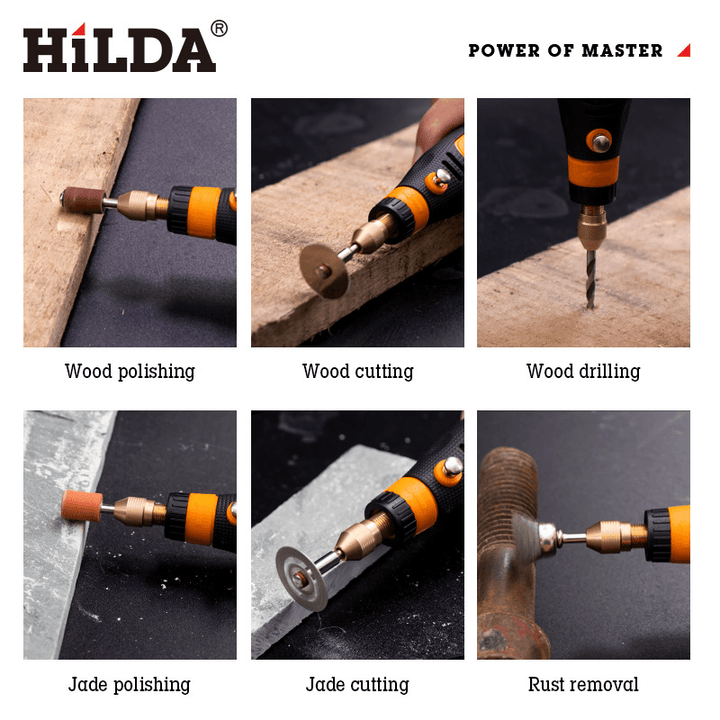 HILDA 3.6V Mini Grinder Polisher Tool Li-Ion Battery Drill Polishing Grinding Sanding Engraving Tool 3Mm Dia - MRSLM