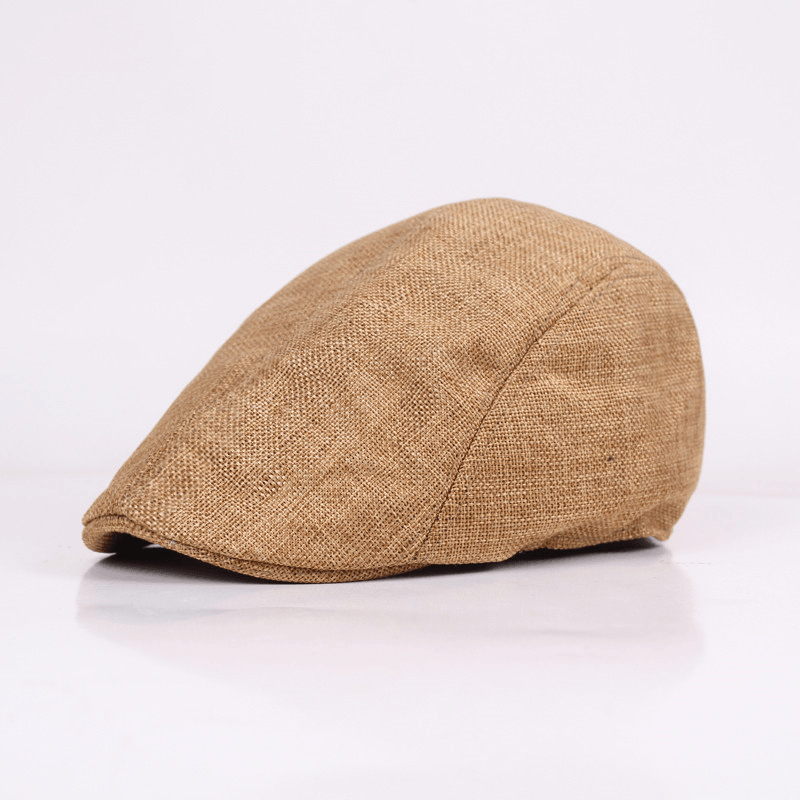 Cotton Linen Beret Spring and Autumn Men'S Breathable Cap Forward Cap - MRSLM