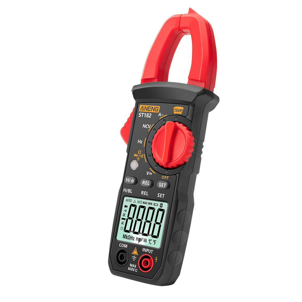 ANENG ST182 Digital Clamp Meter DC/AC Voltage Tester Clamp Multimeter Hz Capacitance NCV Ohm Test - MRSLM