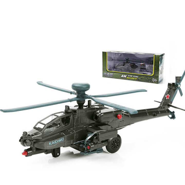 Apache Gunship Model Alloy Sound and Light Military AH-64D Aircraft - MRSLM