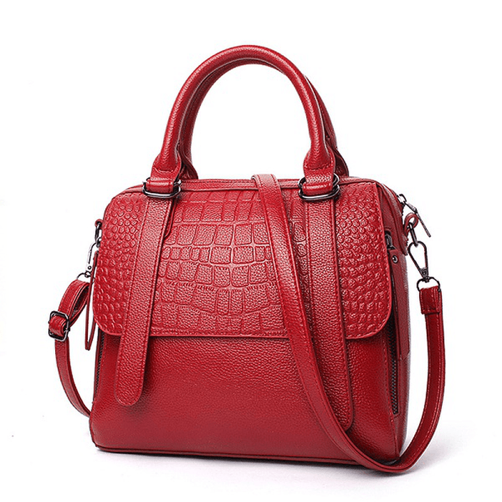 Women High Quality PU Leather Functional Capacity Handbag Shoulder Bag - MRSLM