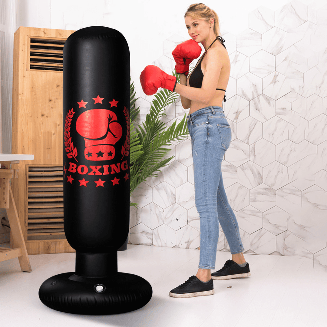 160CM Free Standing Inflatable Boxing Punch Bag Kick Training Boxing Training Sandbag for Adults - MRSLM