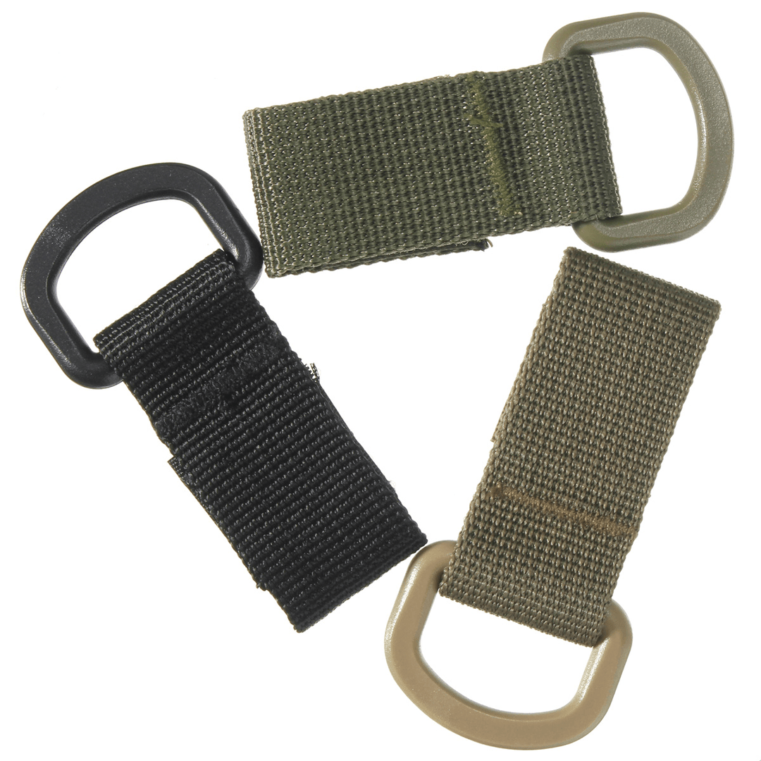 Military Tactical Carabiner Nylon Strap Buckle Hook Belt Hanging Keychain D-Shaped Ring Molle System - MRSLM