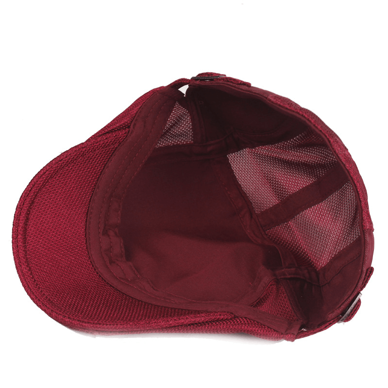 Cap for Men Ventilation Mesh Hood Youth Stripe Forward Hat Women'S Sun Protection Beret - MRSLM