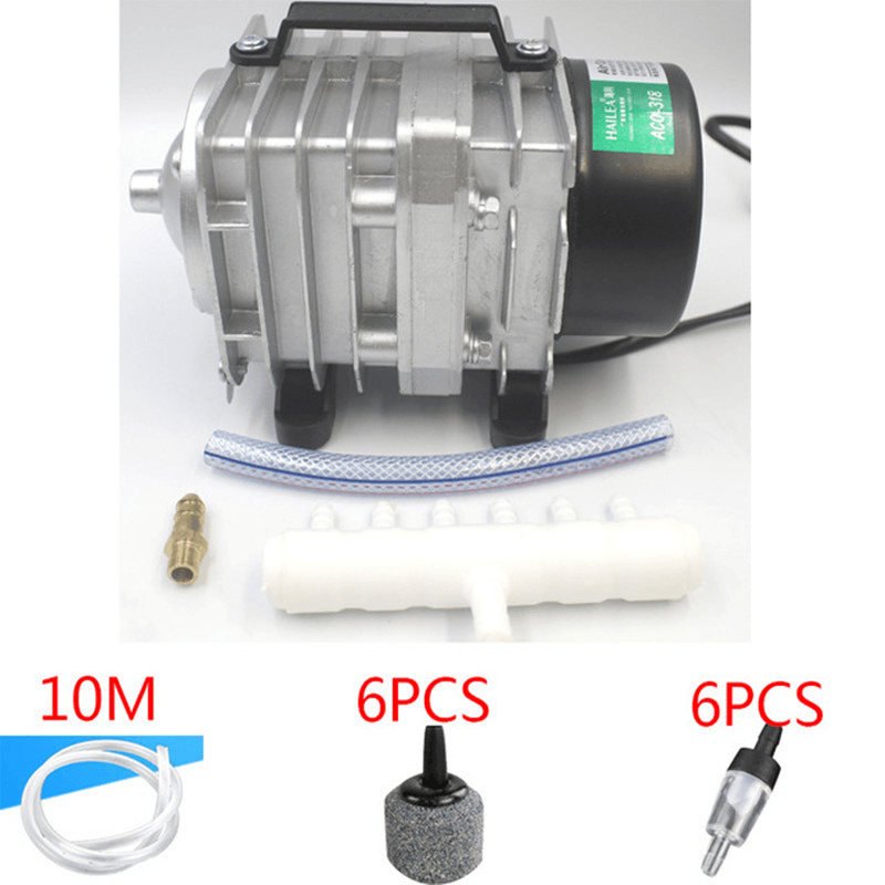 25W/35W/45W Electromagnetic Air Compressor Fish Tank Oxygen Air Pump Hydroponics 6 Way Air Aerator Pump - MRSLM