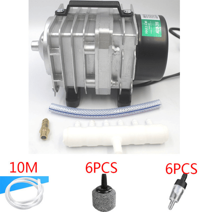 25W/35W/45W Electromagnetic Air Compressor Fish Tank Oxygen Air Pump Hydroponics 6 Way Air Aerator Pump - MRSLM