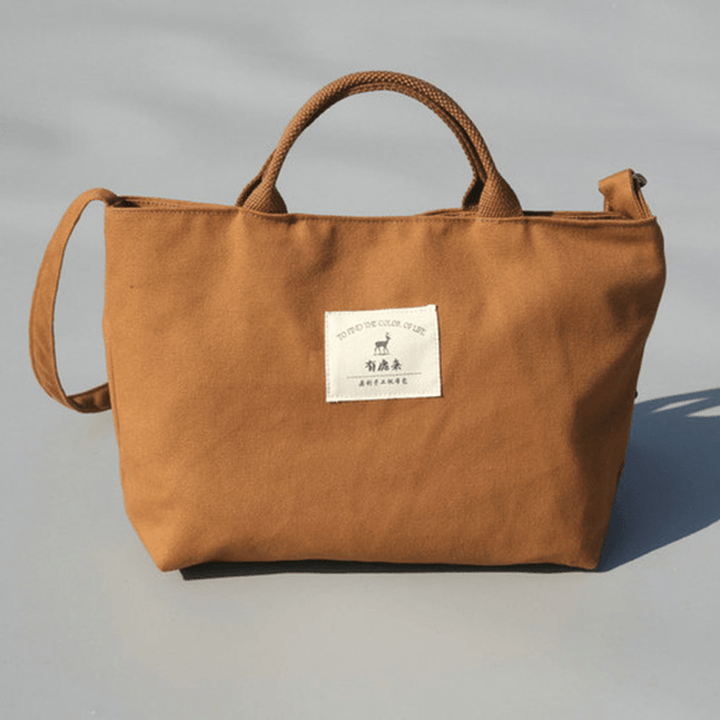 Women Canvas Solid Casual Women Shopping Bag Handbag Daily Bag - MRSLM