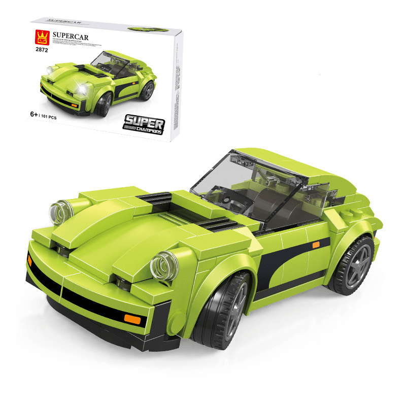 Super Car Small Particles Assembled Boy Sports Car Building Block Stall Decoration Toy - MRSLM