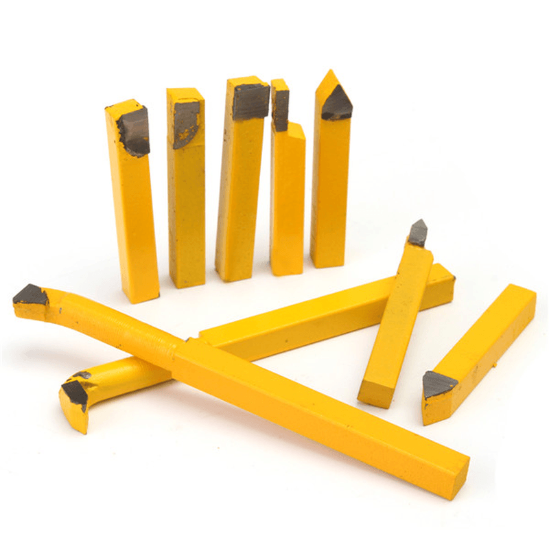 9Pcs 8X8Mm YW1 Carbide Lathe Turning Tool Holder Yellow - MRSLM