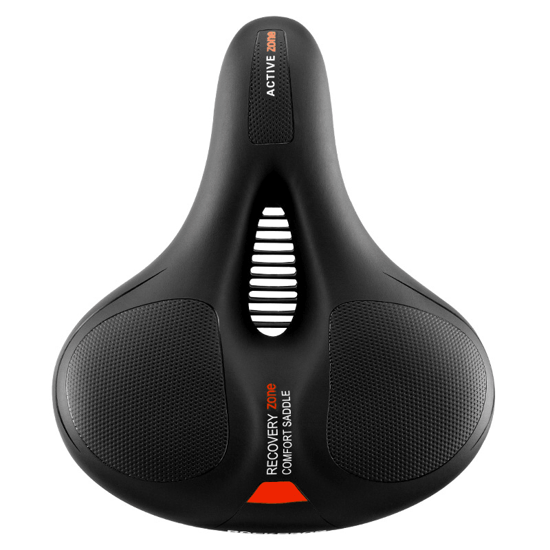 ROCKBROS Road Bike Saddle Rainproof PU Surface Soft Memory Foam Shockproof Bike Seat round Streamlined Reflective MTB Saddles - MRSLM