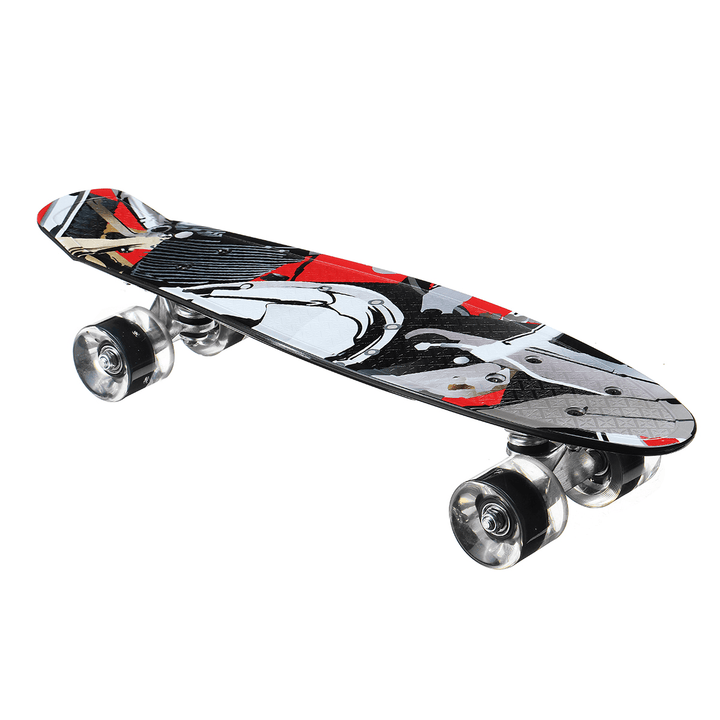 22 Inch Skateboard 4 Flashing Wheels Teenager Adult Figure Skating Street Outdoor Sports Skating Board - MRSLM