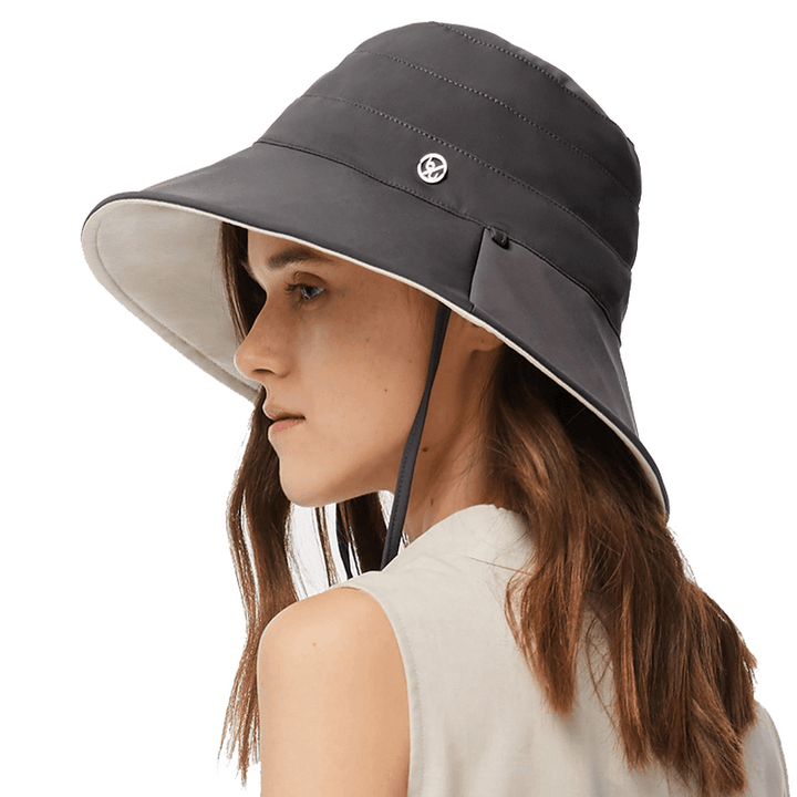 BENEUNDER UPF50+ Uv-Proof Casual Solid Color Double-Sided Bucket Hat Summer Lady Fisherman Hat Outdoor Sun Caps - MRSLM