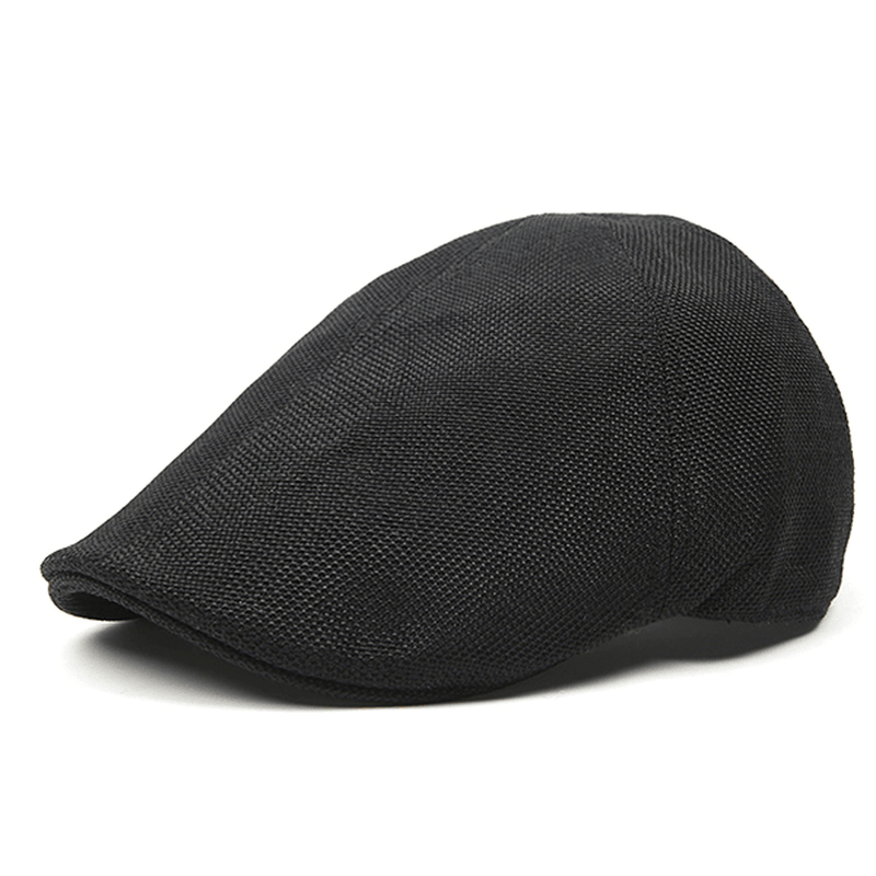 Men's Retro Cotton British Style Grid Beret Hat: Casual Sunscreen Newsboy Peaked Cap - MRSLM
