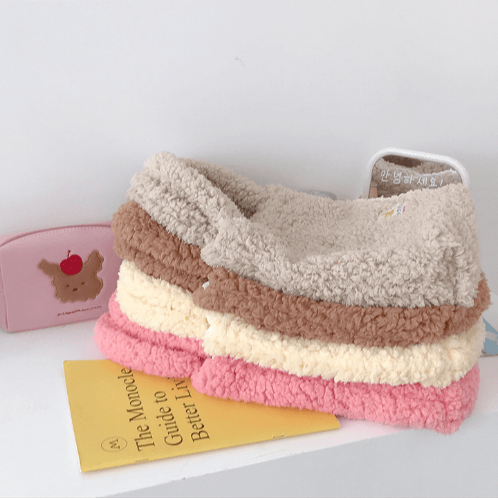 Women Lamb Wool Soft Small Easy Carry Casual Solid Color Handbag - MRSLM